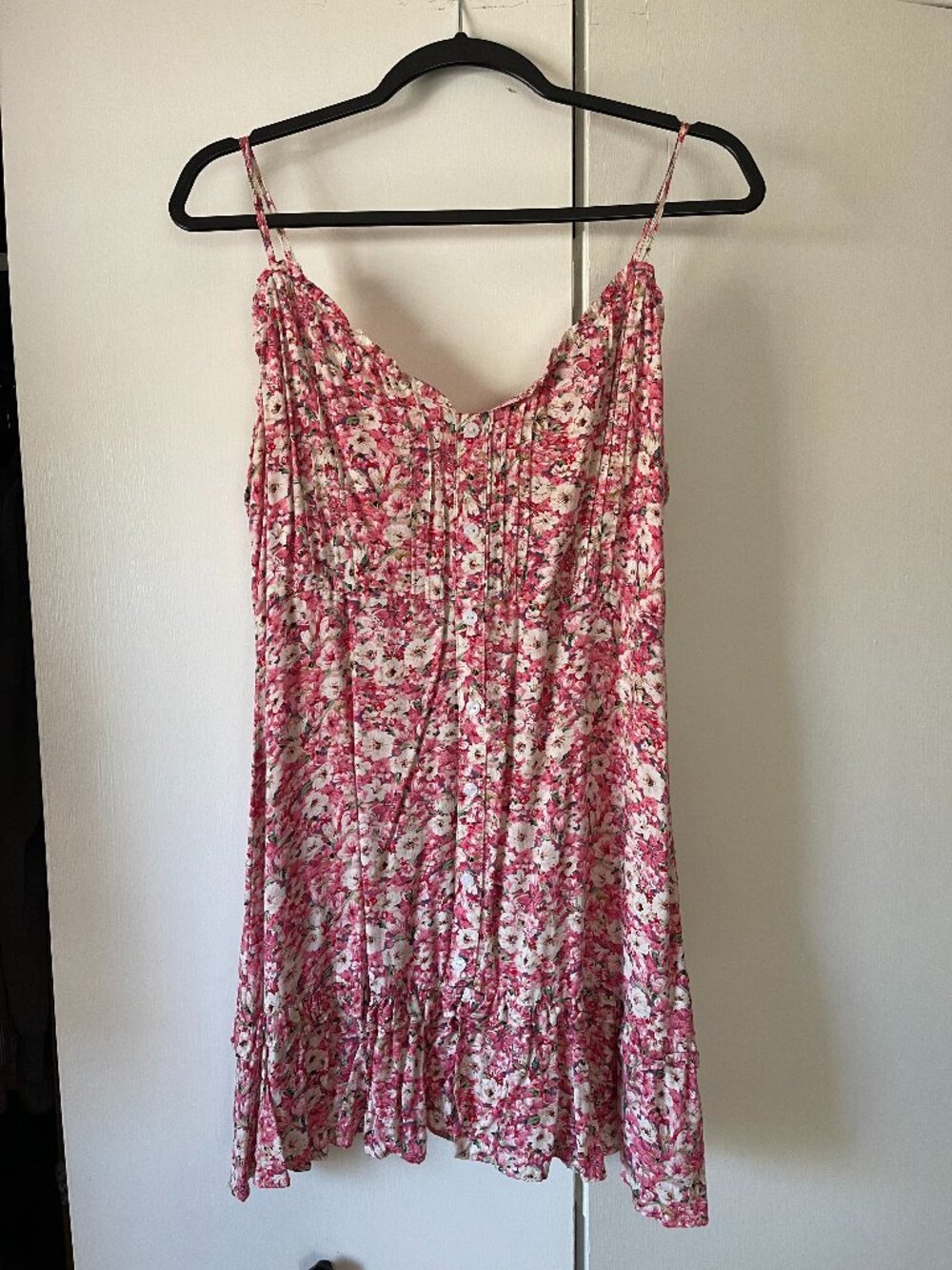 Pink Floral Mini dress, Size M/L